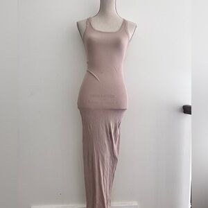 Splendid beach tank top beige taupe maxi dress size small